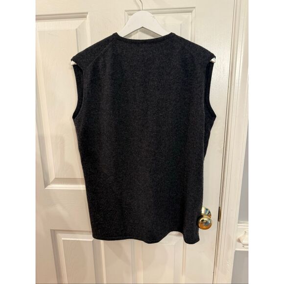 Belinda Robertson Dark Gray 100% Cashmere V-Neck Sweater Vest sz XL EUC - Picture 5 of 6
